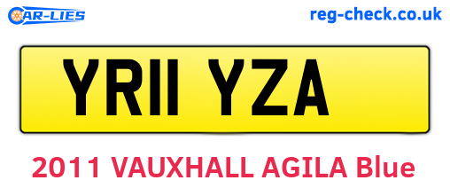 YR11YZA are the vehicle registration plates.