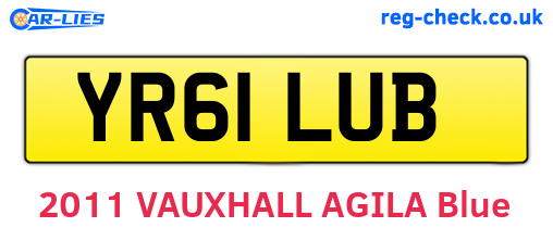 YR61LUB are the vehicle registration plates.