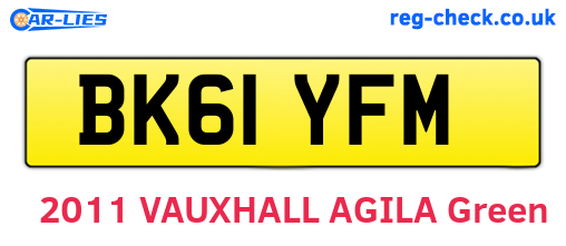 BK61YFM are the vehicle registration plates.
