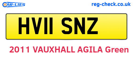HV11SNZ are the vehicle registration plates.