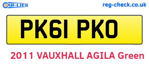 PK61PKO are the vehicle registration plates.