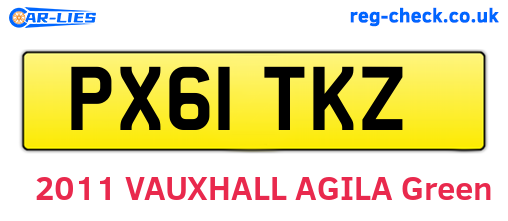 PX61TKZ are the vehicle registration plates.