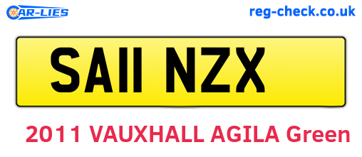 SA11NZX are the vehicle registration plates.