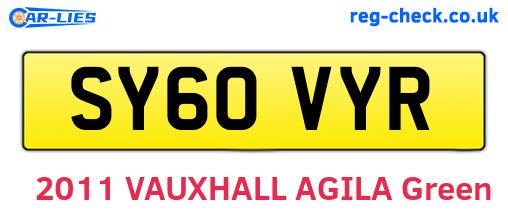 SY60VYR are the vehicle registration plates.