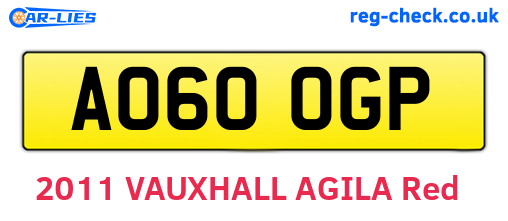 AO60OGP are the vehicle registration plates.
