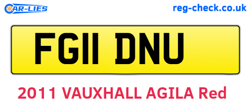 FG11DNU are the vehicle registration plates.
