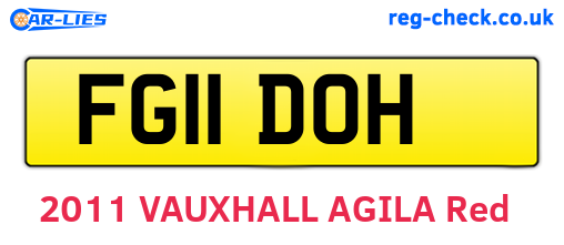 FG11DOH are the vehicle registration plates.