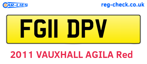 FG11DPV are the vehicle registration plates.