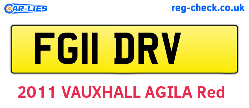 FG11DRV are the vehicle registration plates.
