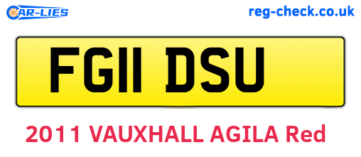 FG11DSU are the vehicle registration plates.