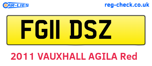 FG11DSZ are the vehicle registration plates.