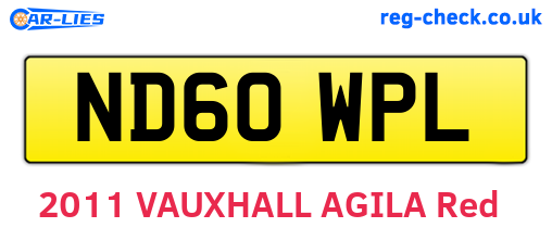 ND60WPL are the vehicle registration plates.