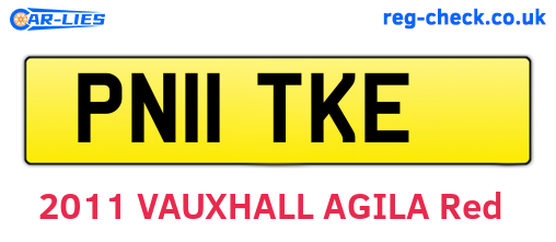 PN11TKE are the vehicle registration plates.