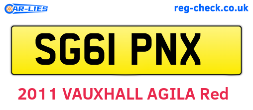 SG61PNX are the vehicle registration plates.