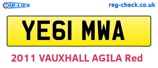 YE61MWA are the vehicle registration plates.