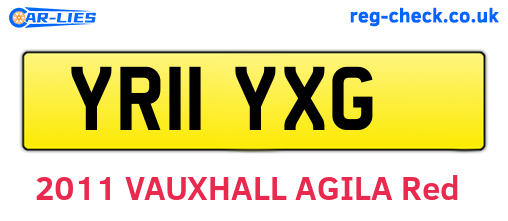 YR11YXG are the vehicle registration plates.