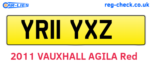 YR11YXZ are the vehicle registration plates.