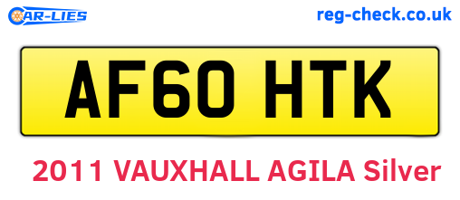AF60HTK are the vehicle registration plates.