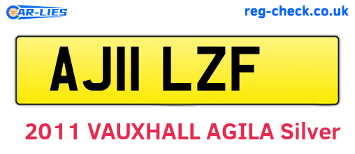 AJ11LZF are the vehicle registration plates.