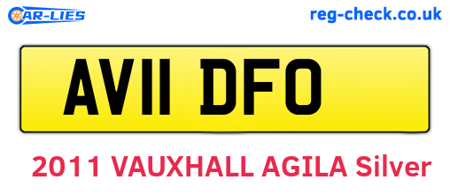 AV11DFO are the vehicle registration plates.