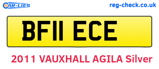 BF11ECE are the vehicle registration plates.