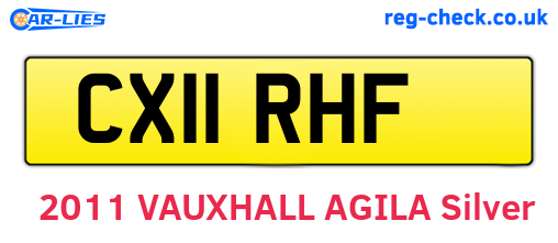 CX11RHF are the vehicle registration plates.