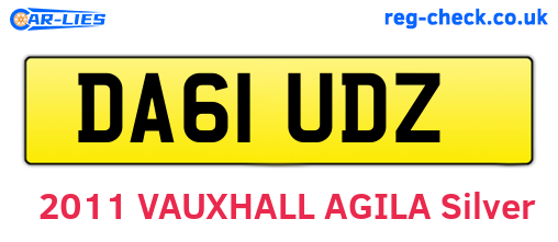 DA61UDZ are the vehicle registration plates.