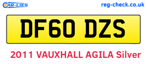 DF60DZS are the vehicle registration plates.