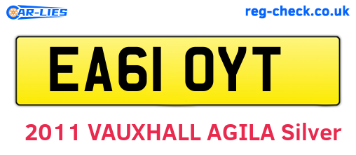 EA61OYT are the vehicle registration plates.