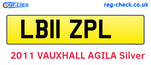 LB11ZPL are the vehicle registration plates.