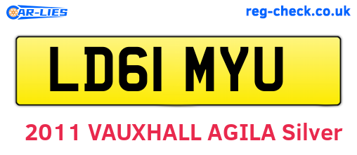 LD61MYU are the vehicle registration plates.