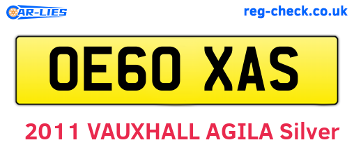 OE60XAS are the vehicle registration plates.