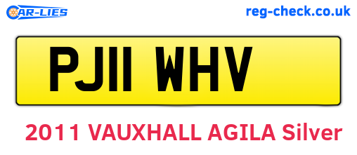 PJ11WHV are the vehicle registration plates.