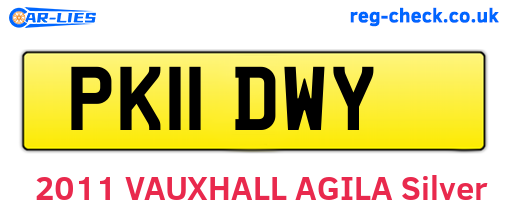 PK11DWY are the vehicle registration plates.