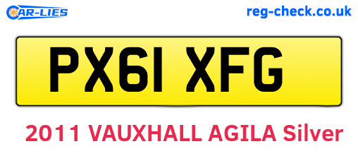PX61XFG are the vehicle registration plates.