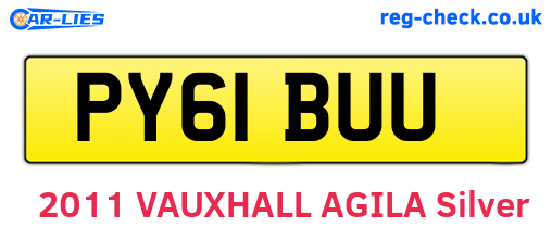 PY61BUU are the vehicle registration plates.