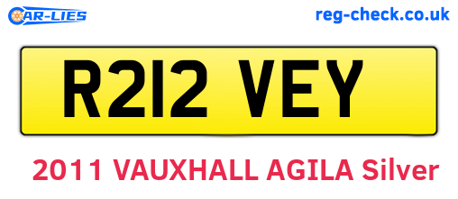 R212VEY are the vehicle registration plates.