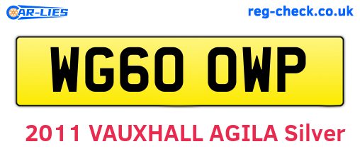 WG60OWP are the vehicle registration plates.