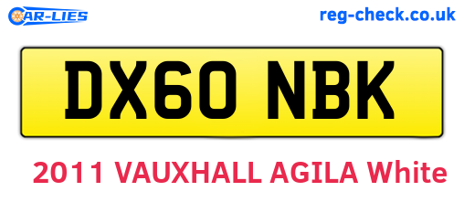DX60NBK are the vehicle registration plates.