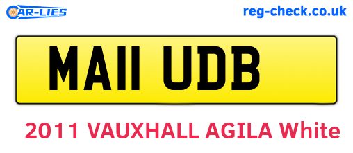 MA11UDB are the vehicle registration plates.