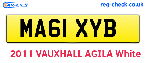 MA61XYB are the vehicle registration plates.