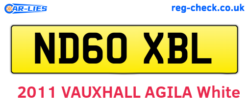 ND60XBL are the vehicle registration plates.