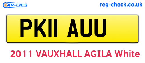 PK11AUU are the vehicle registration plates.