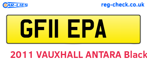 GF11EPA are the vehicle registration plates.