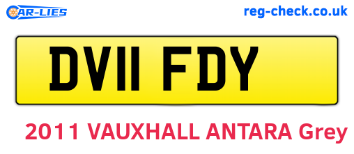 DV11FDY are the vehicle registration plates.