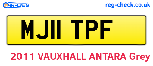 MJ11TPF are the vehicle registration plates.
