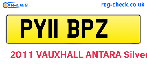 PY11BPZ are the vehicle registration plates.