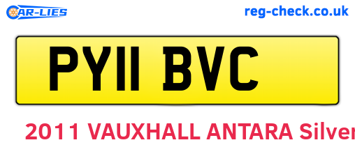 PY11BVC are the vehicle registration plates.