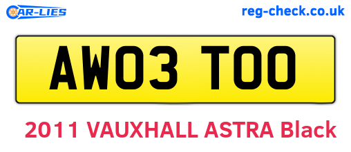 AW03TOO are the vehicle registration plates.