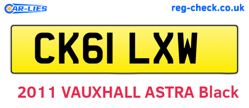 CK61LXW are the vehicle registration plates.